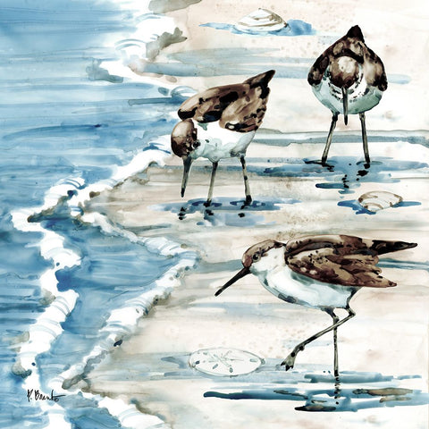 Rockhampton Sandpipers II - Light Black Modern Wood Framed Art Print by Brent, Paul