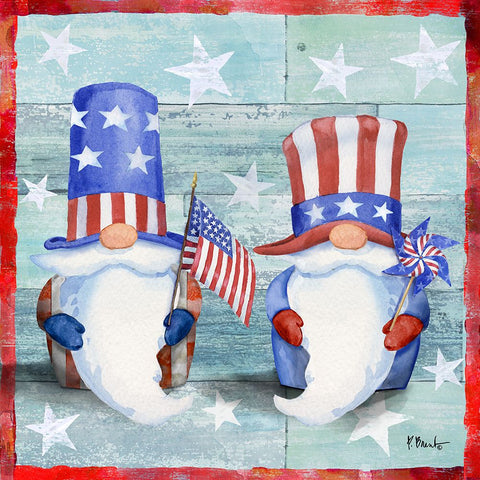 Freedom Gnome Duo Black Modern Wood Framed Art Print by Brent, Paul