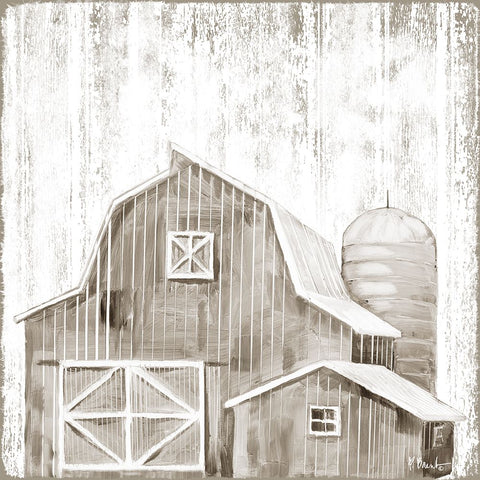 White Wood Barn II Black Modern Wood Framed Art Print by Brent, Paul