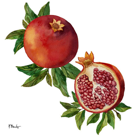 Pomegranate Bunch I Black Modern Wood Framed Art Print by Brent, Paul