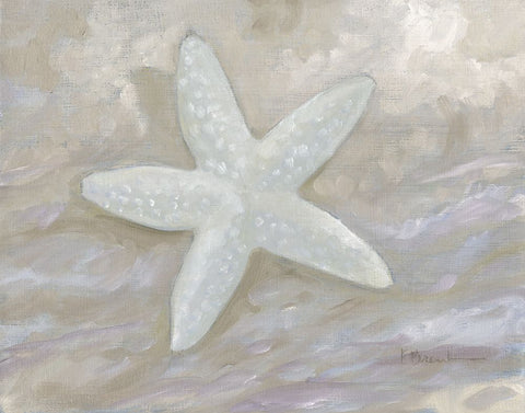 Impressions of Shells II - Starfish - Neutral White Modern Wood Framed Art Print with Double Matting by Brent, Paul