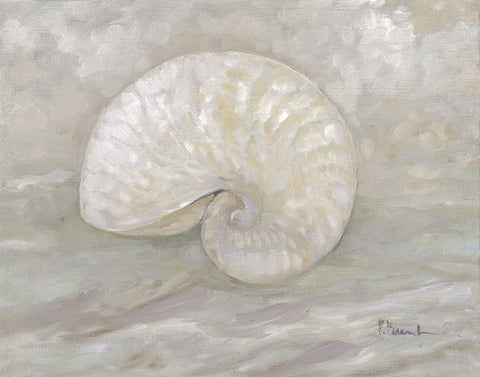 Impressions of Shells III - Nautilus - Neutral White Modern Wood Framed Art Print with Double Matting by Brent, Paul