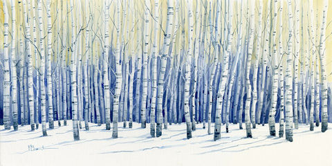 White Forest White Modern Wood Framed Art Print with Double Matting by Brent, Paul