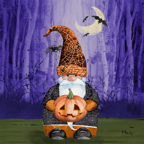 Spooky Forest Gnome II White Modern Wood Framed Art Print with Double Matting by Brent, Paul