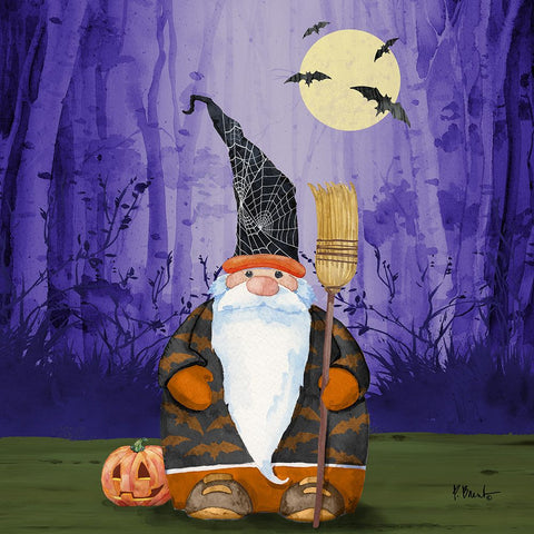 Spooky Forest Gnome IV Black Modern Wood Framed Art Print by Brent, Paul