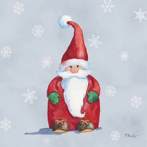 Christmas Gnome IV White Modern Wood Framed Art Print with Double Matting by Brent, Paul