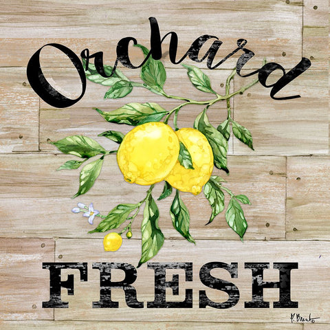 Lemon Orchard II Black Ornate Wood Framed Art Print with Double Matting by Brent, Paul