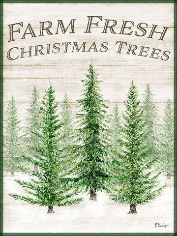 Farm Fresh Christmas Trees Vertical White Modern Wood Framed Art Print with Double Matting by Brent, Paul