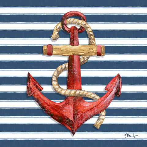 Submerged Anchor I - Classic White Modern Wood Framed Art Print with Double Matting by Brent, Paul