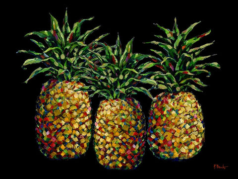 Valera Pineapples Horizontal White Modern Wood Framed Art Print with Double Matting by Brent, Paul