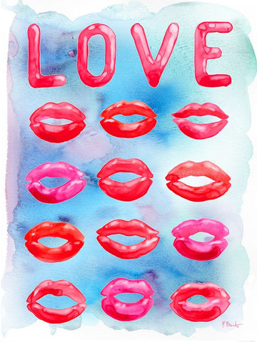 Lovers Day Vertical I - Watercolor White Modern Wood Framed Art Print with Double Matting by Brent, Paul