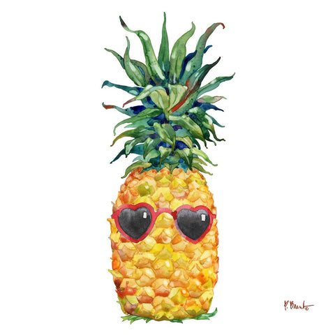 Cool Kona Pineapple I Black Modern Wood Framed Art Print by Brent, Paul