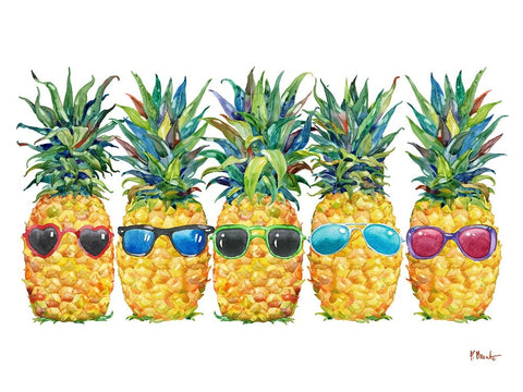 Cool Kona Pineapple Horizontal Black Modern Wood Framed Art Print by Brent, Paul