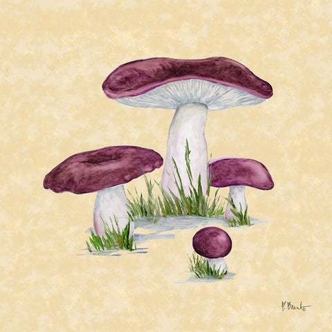 Mushroom Patch IV - Parchment White Modern Wood Framed Art Print with Double Matting by Brent, Paul