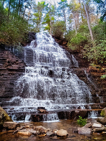 Benton Falls 1 Black Modern Wood Framed Art Print by Lee, Rachel