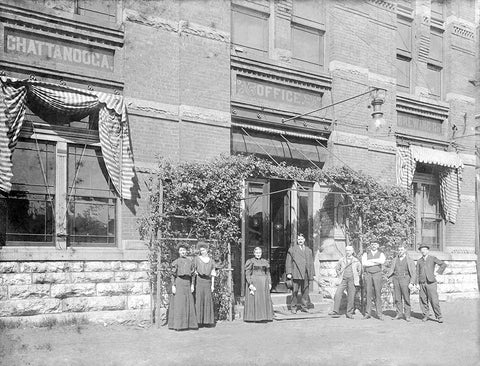 Chattanooga Brewing Company Black Ornate Wood Framed Art Print with Double Matting by Lee, Rachel