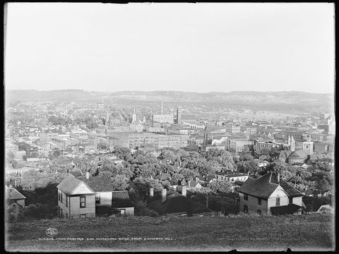 Chattanooga from Cameron Hill 1902 Black Modern Wood Framed Art Print by Lee, Rachel