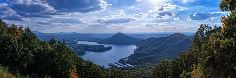 Chilhowee Mountain Pano Black Ornate Wood Framed Art Print with Double Matting by Lee, Rachel