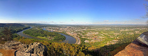 From Lookout Pano White Modern Wood Framed Art Print with Double Matting by Lee, Rachel