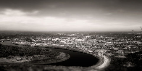 From Lookout Pano Sepia White Modern Wood Framed Art Print with Double Matting by Lee, Rachel