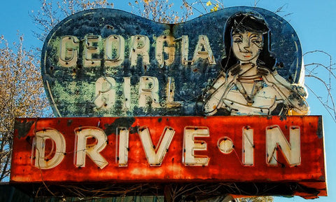 Georgia Girl Drive in Black Modern Wood Framed Art Print by Lee, Rachel