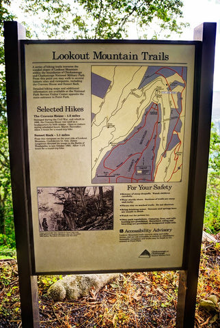 Lookout Mountain Trails Sign Black Modern Wood Framed Art Print by Lee, Rachel