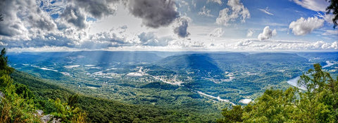 Lookout Valley Pano White Modern Wood Framed Art Print with Double Matting by Lee, Rachel