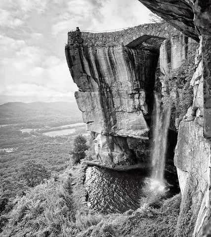 Lovers Leap BW White Modern Wood Framed Art Print with Double Matting by Lee, Rachel