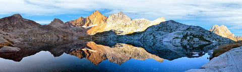 Mountain Lake 30 White Modern Wood Framed Art Print with Double Matting by Lee, Rachel