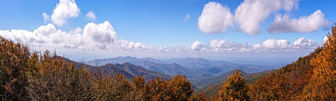 NC Early Fall Pano 1 Black Modern Wood Framed Art Print by Lee, Rachel