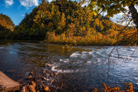 Ocoee River 1 White Modern Wood Framed Art Print with Double Matting by Lee, Rachel