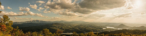 Ocoee Valley Pano 1 Black Ornate Wood Framed Art Print with Double Matting by Lee, Rachel