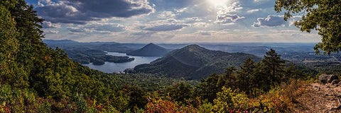 Ocoee Valley Pano 2 White Modern Wood Framed Art Print with Double Matting by Lee, Rachel