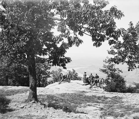 Point Park Visitors Early 1900s White Modern Wood Framed Art Print with Double Matting by Lee, Rachel