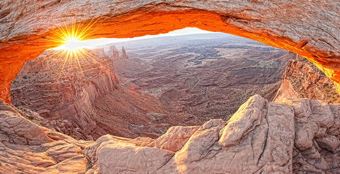 Rock Bridge Black Ornate Wood Framed Art Print with Double Matting by Lee, Rachel