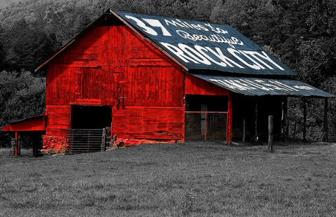 Rock City Barn 4 Custom Color BW Mask Black Modern Wood Framed Art Print by Lee, Rachel