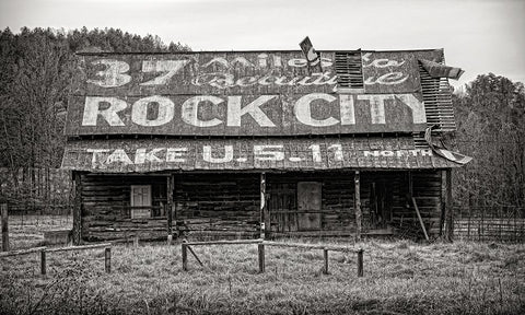 Rock City Barn 5 Black Ornate Wood Framed Art Print with Double Matting by Lee, Rachel