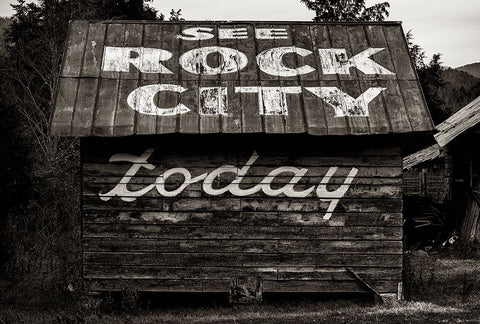 Rock City Barn 6 White Modern Wood Framed Art Print with Double Matting by Lee, Rachel