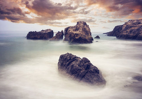Rocks 9 Black Modern Wood Framed Art Print by Lee, Rachel