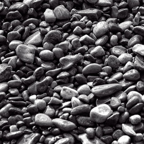 Rocks BW White Modern Wood Framed Art Print with Double Matting by Lee, Rachel