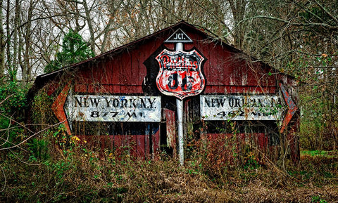 Route 11 Barn Black Modern Wood Framed Art Print by Lee, Rachel