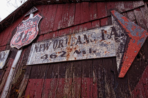 Route 11 Barn New Orleans White Modern Wood Framed Art Print with Double Matting by Lee, Rachel