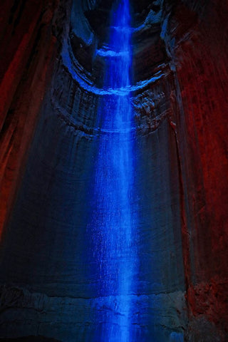 Ruby Falls 1 Black Ornate Wood Framed Art Print with Double Matting by Lee, Rachel