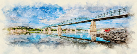 Scenic City 15 Watercolor Black Ornate Wood Framed Art Print with Double Matting by Lee, Rachel