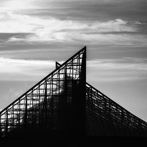 Scenic City 8 BW Black Modern Wood Framed Art Print by Lee, Rachel