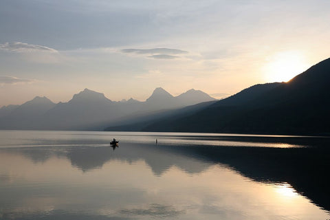 Serene Lake Black Modern Wood Framed Art Print by Lee, Rachel