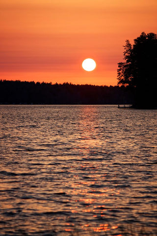 Sunset Lake 2 Black Ornate Wood Framed Art Print with Double Matting by Lee, Rachel