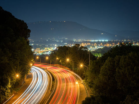 Traffic To Lookout Black Modern Wood Framed Art Print by Lee, Rachel