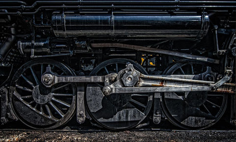 Train Detail 12 Black Ornate Wood Framed Art Print with Double Matting by Lee, Rachel