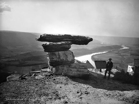 Umbrella Rock Lookout 1902 White Modern Wood Framed Art Print with Double Matting by Lee, Rachel